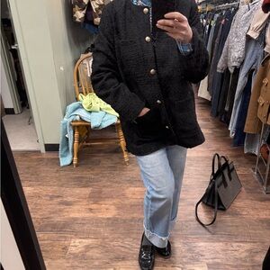 H&M Black Textured Women's Jacket